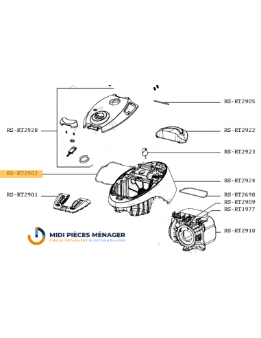 Joint de bac pour aspirateur ROWENTA RS-RT2902