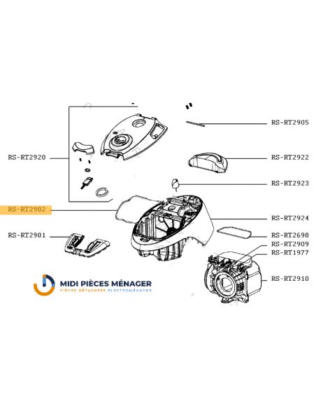 Joint de bac pour aspirateur ROWENTA RS-RT2902