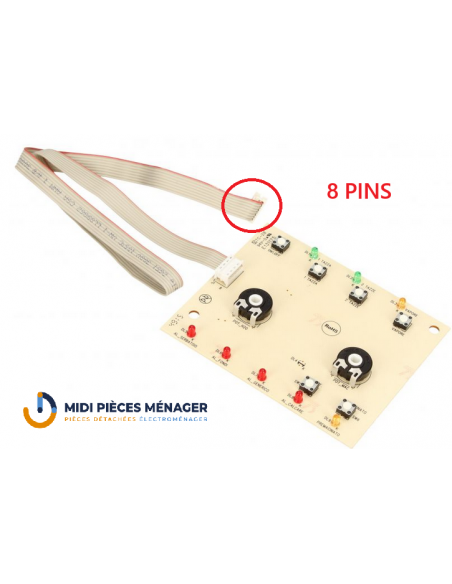 CARTE COMMANDES (8 PINS) POUR CAFETIERE DELONGHI 5213213011