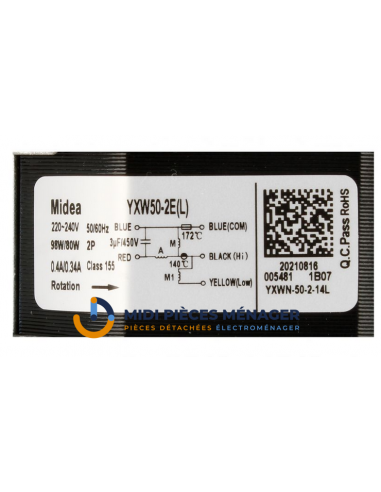 YXW50-2E(L) MOTEUR POMPE DE CYCLAGE POUR LEVA VAISSELLE BRANDT AS0067205