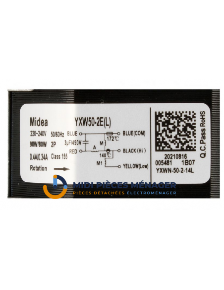 YXW50-2E(L) MOTEUR POMPE DE CYCLAGE POUR LEVA VAISSELLE BRANDT AS0067205