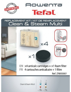 4 cartouches filtrantes + 1 filtre Clean & Steam Multi RY85 ROWENTA ZR850001