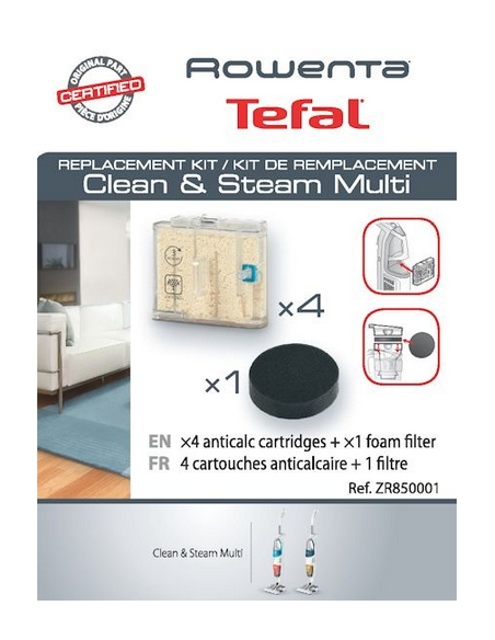 4 cartouches filtrantes + 1 filtre Clean & Steam Multi RY85 ROWENTA ZR850001