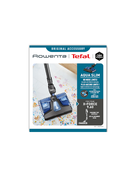 Brosse lavante Aqua Slim avec 2 lingettes pour l'aspirateur X-Force 9.60 ROWENTA ZR009602