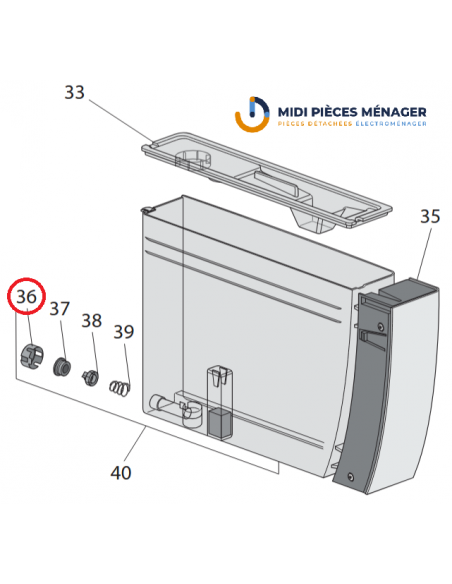 couvercle du joint du réservoir pour cafetiere delonghi 5313213291