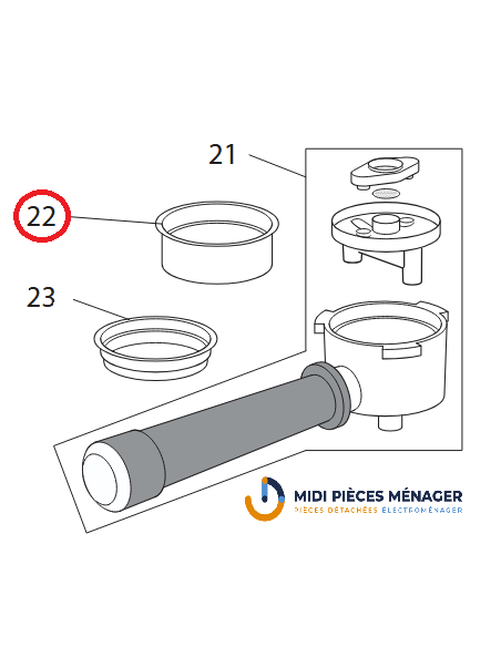 FILTRE 2 TASSE POUR CAFETIERE LINEA CLASSIC EM450.M DELONGHI AS00007653