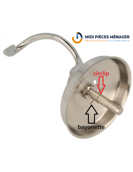 crochet de petrin inox pour robot kenwood chef KW712209