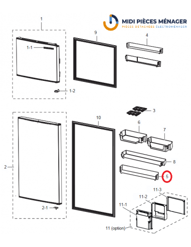 BALCONNET BOUTEILLES POUR REFRIGERATEUR SAMSUNG DA63-07345A