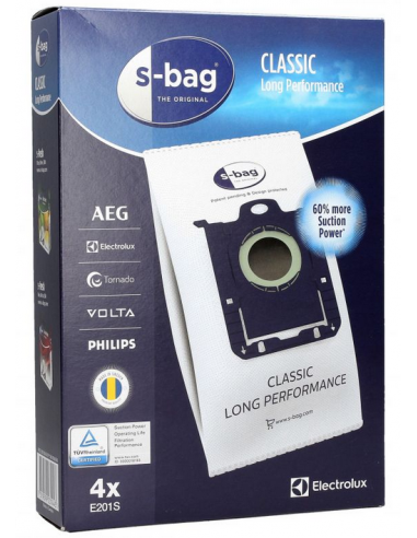 SACS ASPIRATEUR ELECTROLUX S-BAG E201B CLASSIC LONG PERFORMANCE 9001684589