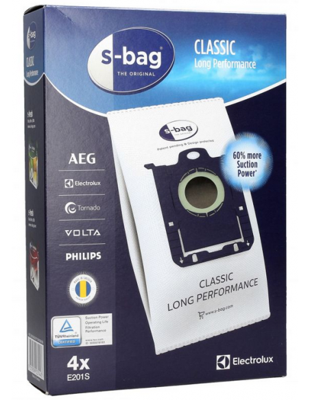 SACS ASPIRATEUR ELECTROLUX S-BAG E201B CLASSIC LONG PERFORMANCE 9001684589