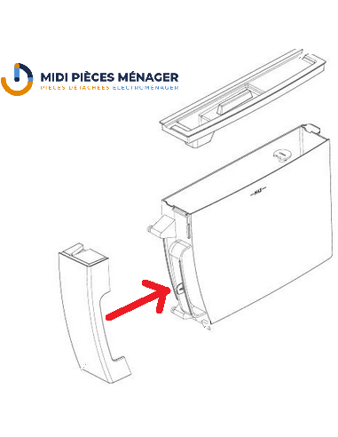 FACADE DE RESERVOIR BLANCHE POUR CAFETIERE DELONGHI AS00009505