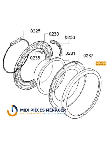 CADRE HUBLOT POUR LAVE LINGE BOSCH 00715021