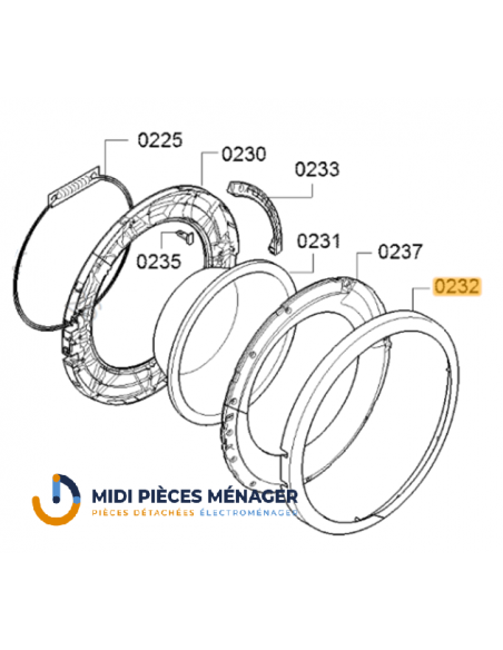 CADRE HUBLOT POUR LAVE LINGE BOSCH 00715021