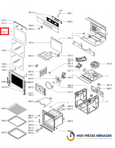 VITRE INTÈRIEURE POUR FOUR WHIRLPOOL 480121101609