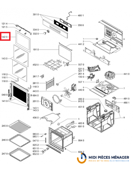 VITRE INTÈRIEURE POUR FOUR WHIRLPOOL 480121101609