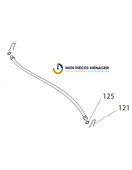 Durite 290 mm avec douille pour cafetiere DELONGHI 5513212901