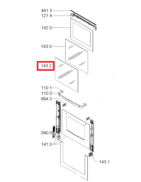 VITRE DE FOUR INTERMEDIAIRE POUR FOUR WHIRLPOOL 481245059599