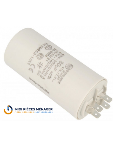 CONDENSATEUR DE DÉMARRAGE 30µf - 400/450V A COSSES 6,3MM