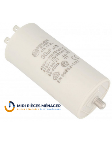CONDENSATEUR DE DÉMARRAGE 30µf - 400/450V A COSSES 6,3MM