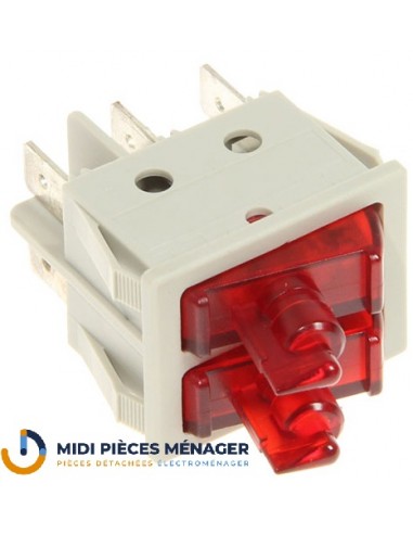 INTERRUPTEUR DOUBLE LUMINEUX POUR RADIATEUR DELONGHI 5185001200
