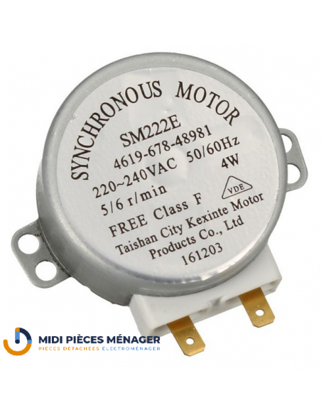 MOTEUR DE PLATEAU TOURNANT POUR MICRO ONDES WHIRLPOOL 481067848981