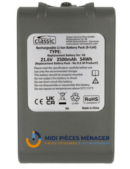 21,6V-2500MAH ACCU LI-ION ALTERNATIVE DYSON V6