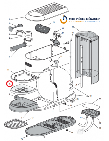GRILLE POUR CAFETIERE DEDICA DUO DELONGHI AS00008588