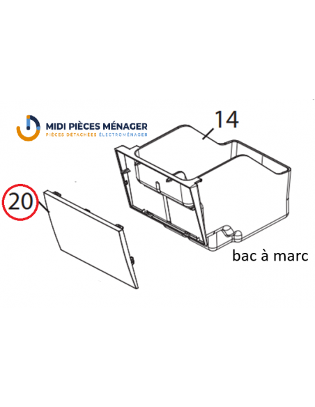 FAÇADE GRISE TIROIR À MARC POUR CAFETIERE DELONGHI AS13200171