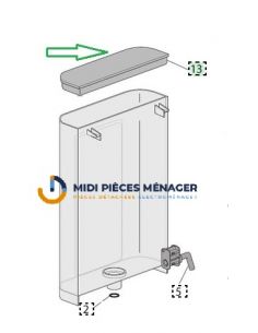 COUVERCLE RÉSERVOIR EAU DELONGHI LATTISSIMA ONE 53132D1053