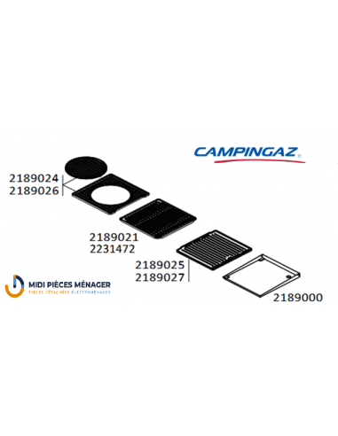 PLAQUE DE CUISSON FONTE EMAILLEE BRILLANTE POUR BARBECUE SELECT4 CAMPINGAZ 2189027