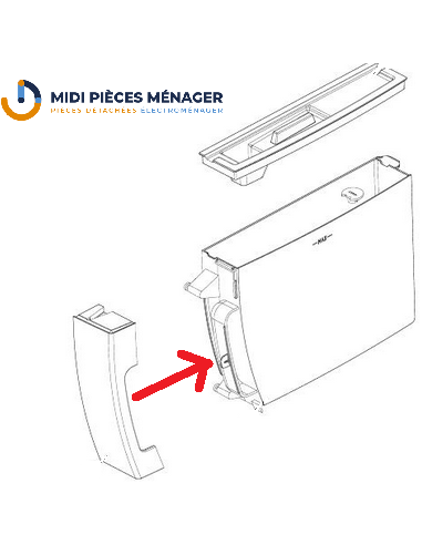 FAÇADE GRISE AMOVIBLE DE RESERVOIR POUR CAFETIERE DELONGHI AS13200312