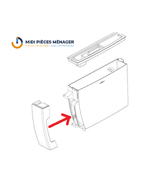 FAÇADE GRISE AMOVIBLE DE RESERVOIR POUR CAFETIERE DELONGHI AS13200312