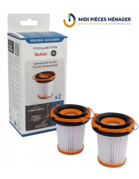 Lot de 2 filtres séparateurs POUR ASPIRATEUR BALAI SANS FIL XTREM COMPACT ROWENTA  ZR009011