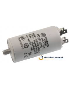 10,0UF-400/450V FASTON 6,3MM CONDENSATEUR DE DÉMARRAGE