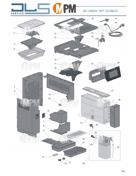 VUE ECLATEE DELONGHI ECAM610.74.MB